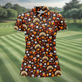 Golf Turkey Pattern Thanksgiving Golf Shirt, Womens Golf Tops, Ladies Golf Shirts