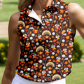 Golf Turkey Pattern Thanksgiving Golf Shirt, Womens Golf Tops, Ladies Golf Shirts