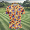 Yellow Football Leaves Thanksgiving Golf Shirt, Golf Shirts For Men, Mens Golf Shirts