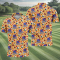 Yellow Football Leaves Thanksgiving Golf Shirt, Golf Shirts For Men, Mens Golf Shirts
