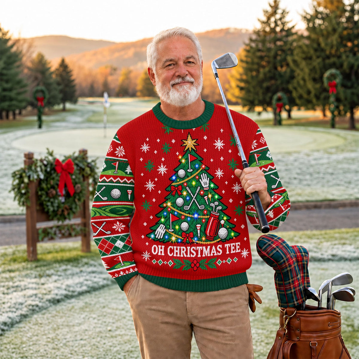 Oh Christmas Tee Ugly Christmas Sweater, Christmas Golf Gift, Funny Christmas Outfit - View 3