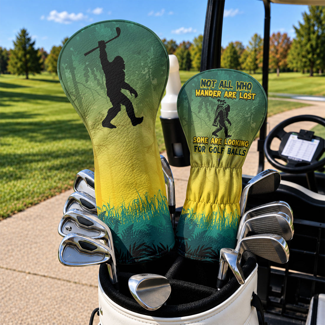 Not All Who Wander Are Lost Bigfoot Sasquatch Headcover, Golf Lover Gift, Golf Gift