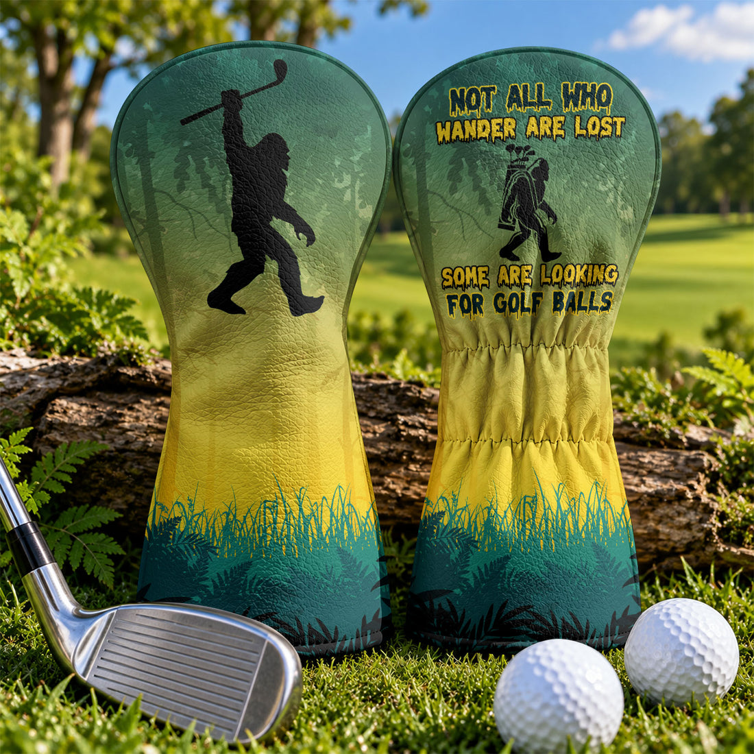 Not All Who Wander Are Lost Bigfoot Sasquatch Headcover, Golf Lover Gift, Golf Gift