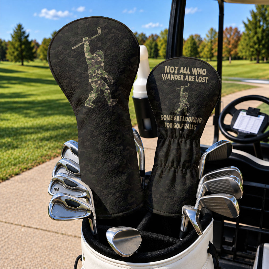 Not All Who Wander Are Lost Camo Bigfoot Headcover, Golf Gift For Men, Fun Golf Gift