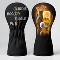 Birdie Bogey Eagle Par Golf And Beer Golf Head Cover, Golf And Beer Gift, Golf Gift