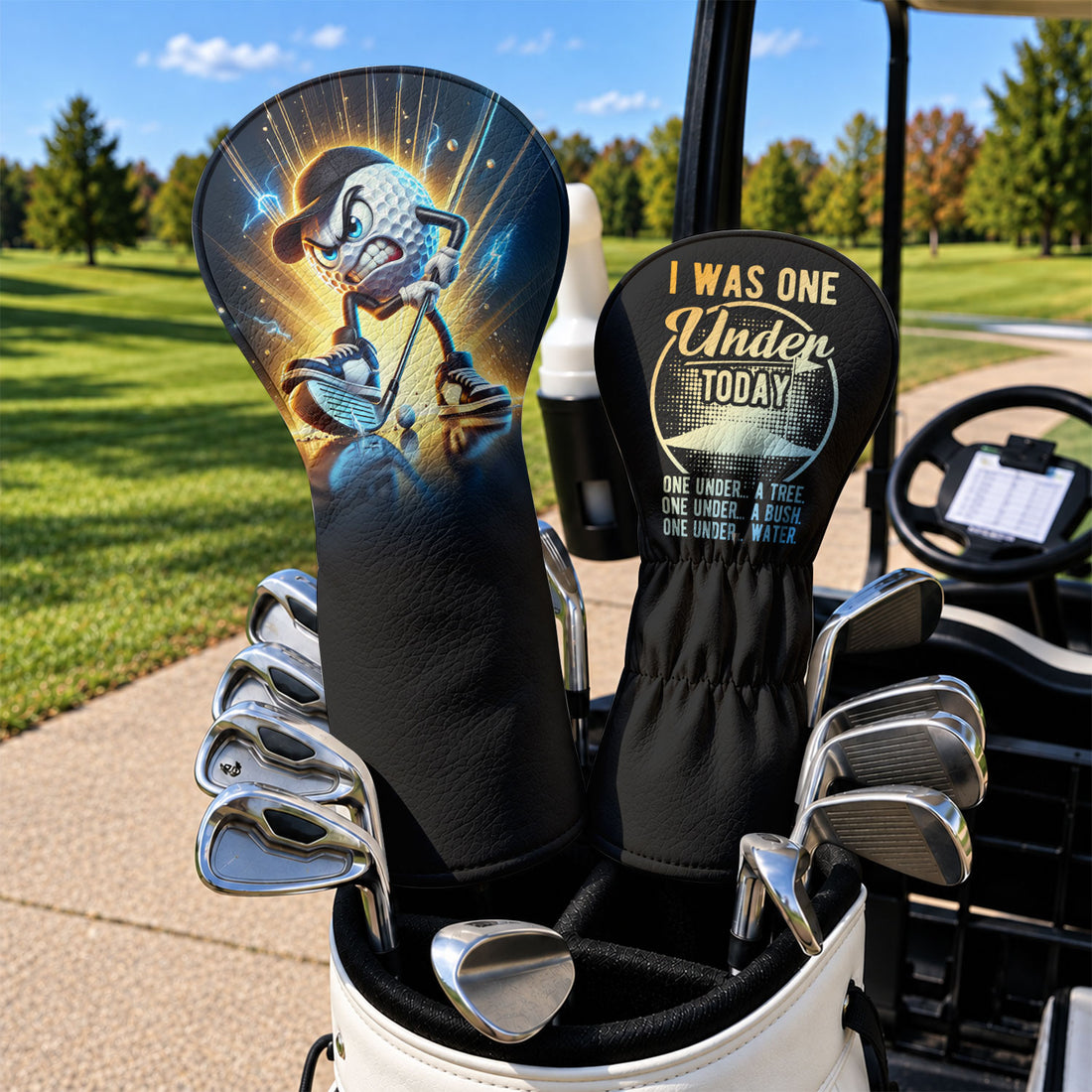I Was One Under Today Funny Golf Ball Golf Head Cover, Driver Head Cover, Golfer Gift