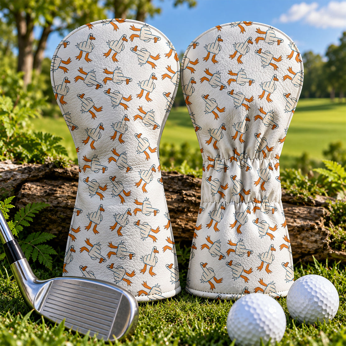 Middle Finger Duck Pattern Funny Golf Head Cover, Driver Headcover, Golf Club Covers