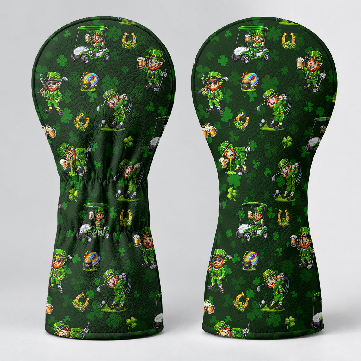 St Patrick's Day Leprechaun Golf Pose Golf Head Cover, Irish Golf Gift, Gift For Him