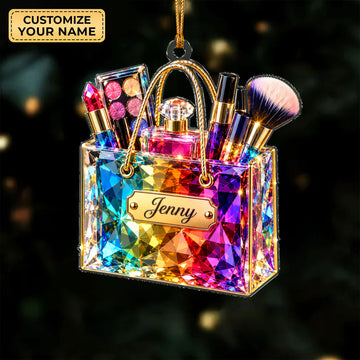 Custom Makeup Handbag Acrylic Ornament, Christmas Tree Decorations, Gifts For Her