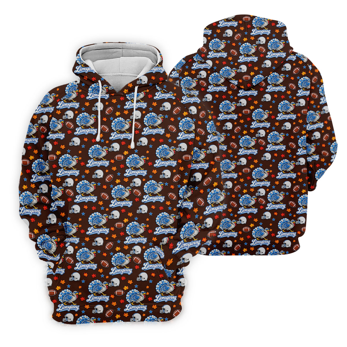 Lionsgiving Thanksgiving Golf Shirt, Golf Shirts For Men, Funny Mens Golf Shirts