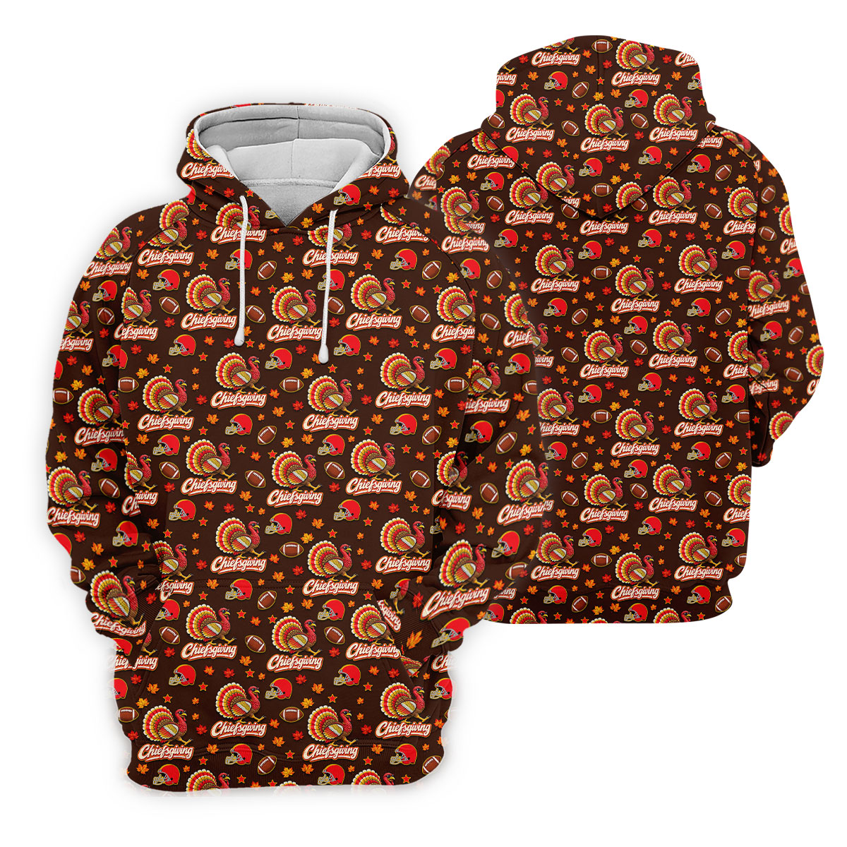 Chiefsgiving Thanksgiving Golf Shirt, Golf Shirts For Men, Funny Mens Golf Shirts