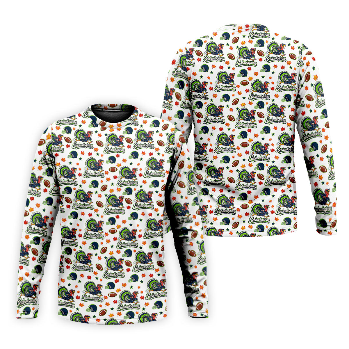 Seahawksgiving Thanksgiving Golf Shirt, Mens Golf Polo, Mens Holiday Golf Shirts