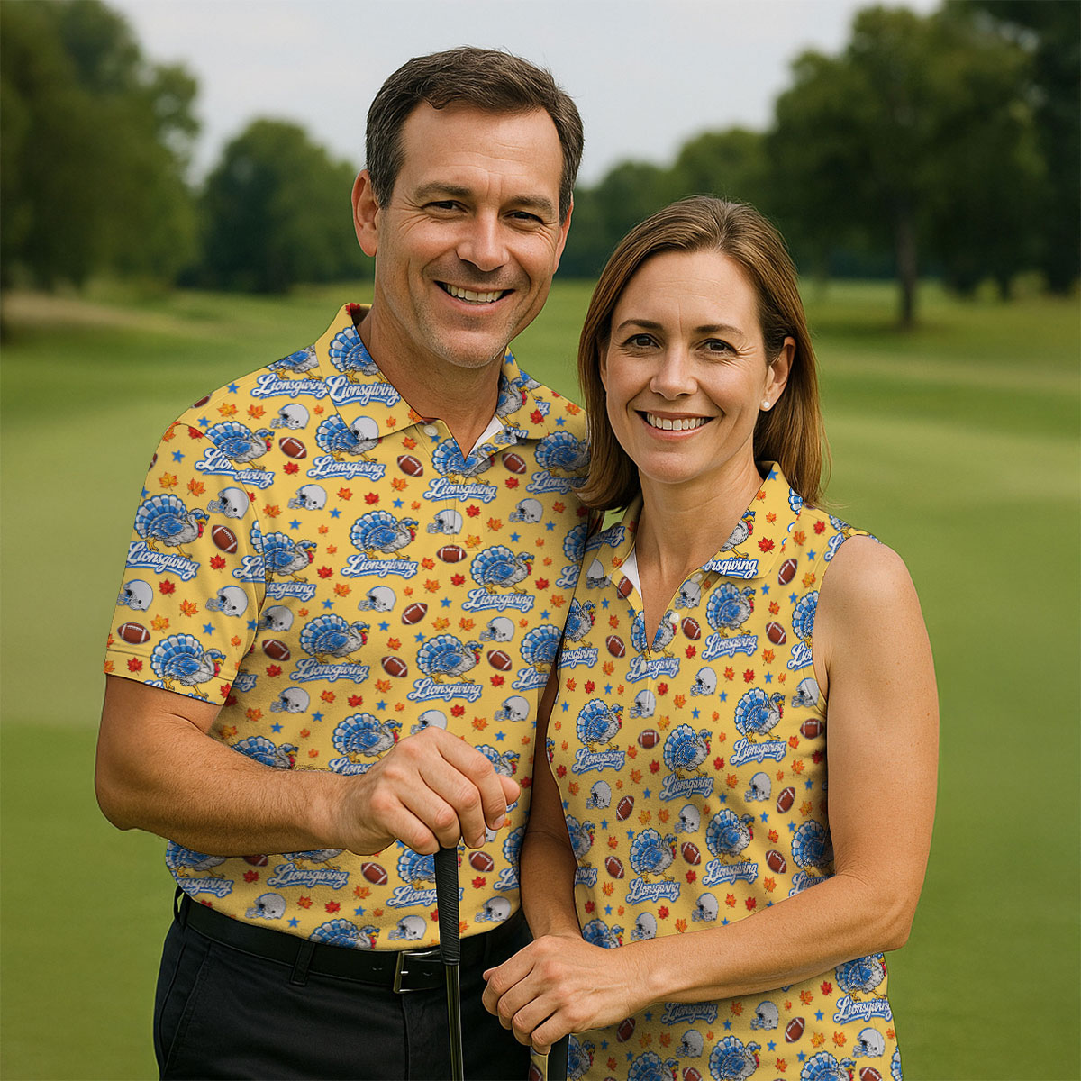 Lionsgiving Thanksgiving Golf Shirt, Golf Shirts For Women, Golf Gifts For Women