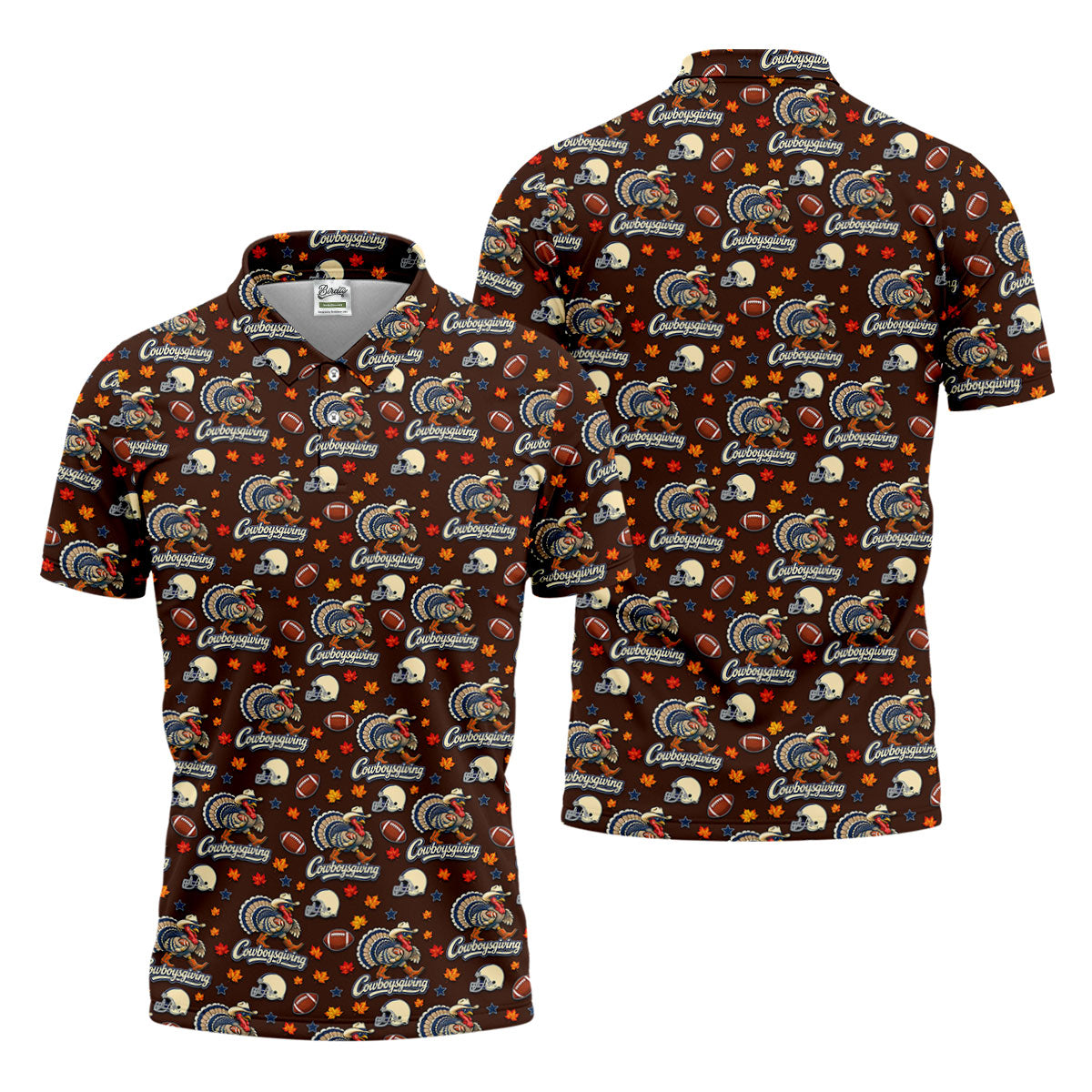 Cowboysgiving Thanksgiving Golf Shirt, Golf Shirts For Men, Funny Mens Golf Shirts