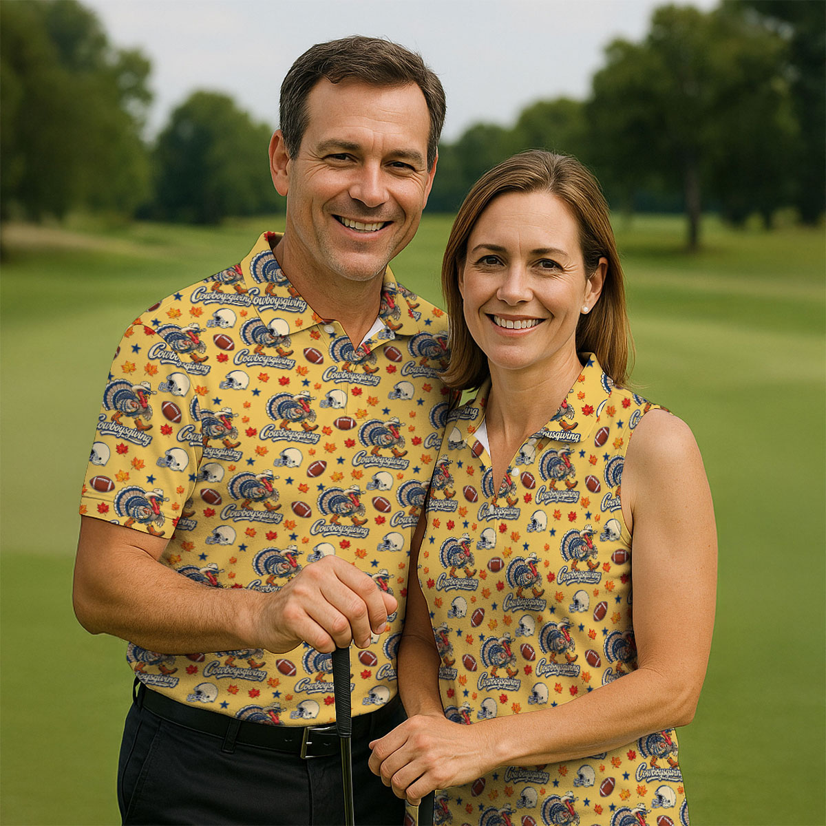 Cowboysgiving Thanksgiving Golf Shirt, Womens Golf Apparel, Golf Shirts For Women