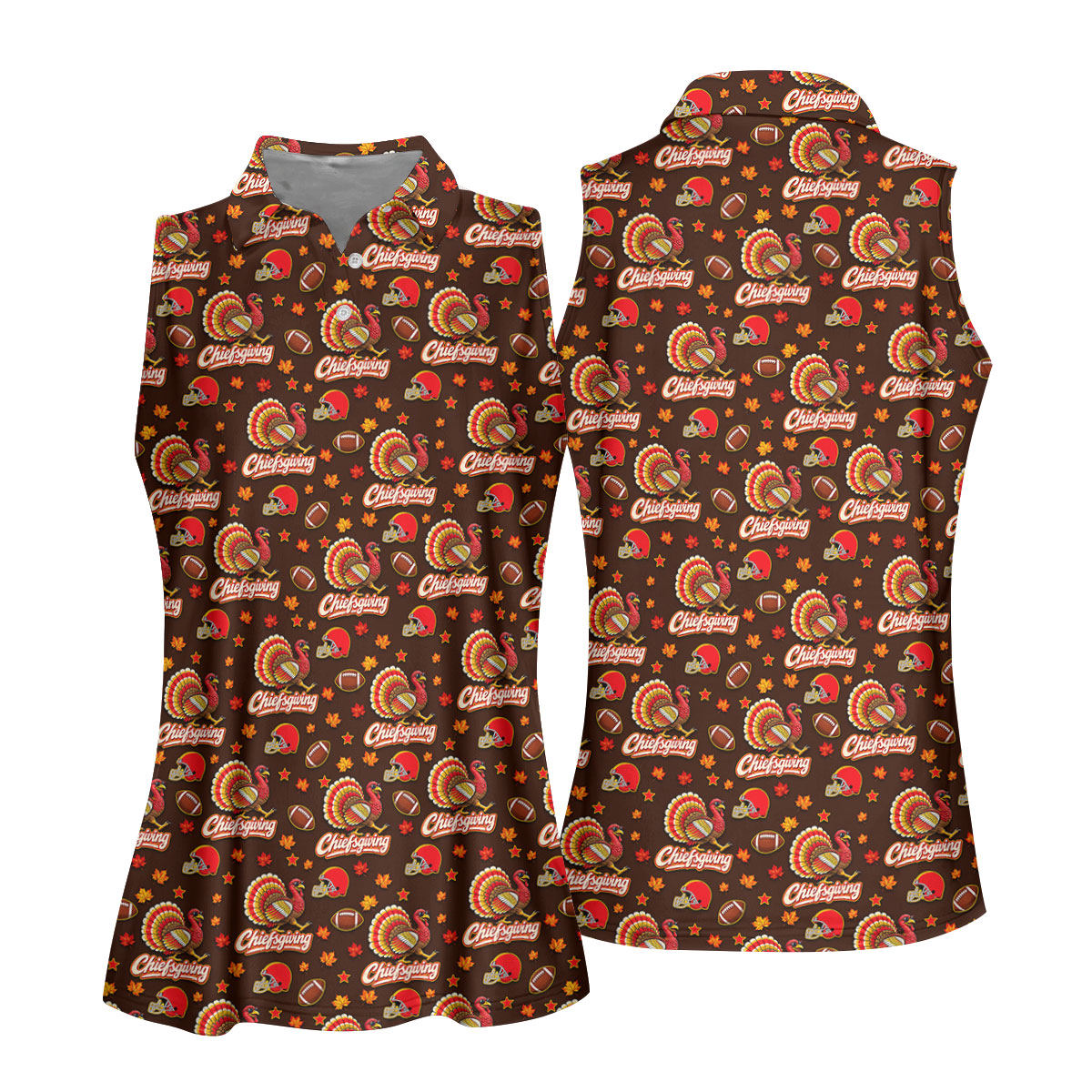Chiefsgiving Thanksgiving Golf Shirt, Womens Golf Apparel, Golf Shirts For Women