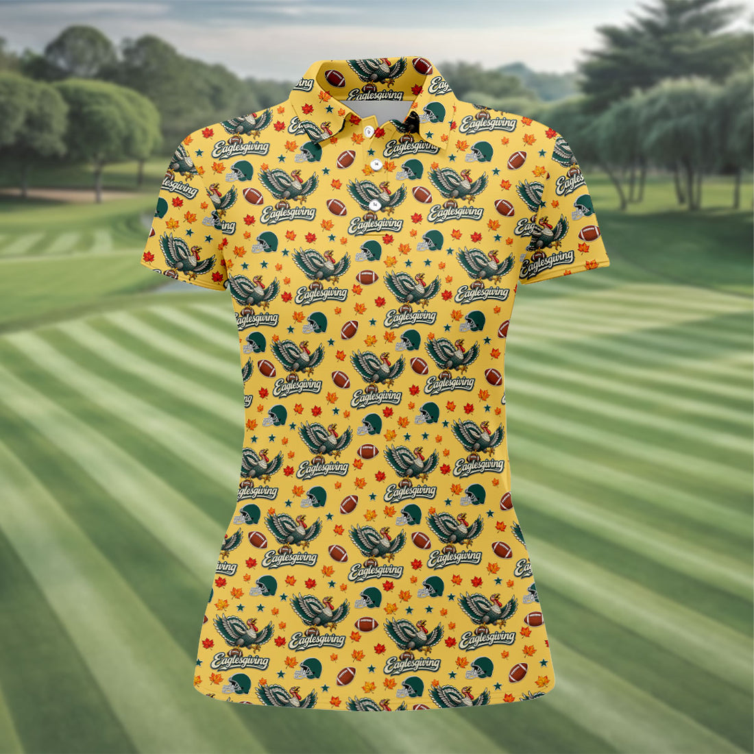 Eaglesgiving Thanksgiving Golf Shirt, Golf Shirts For Women, Womens Golf Apparel