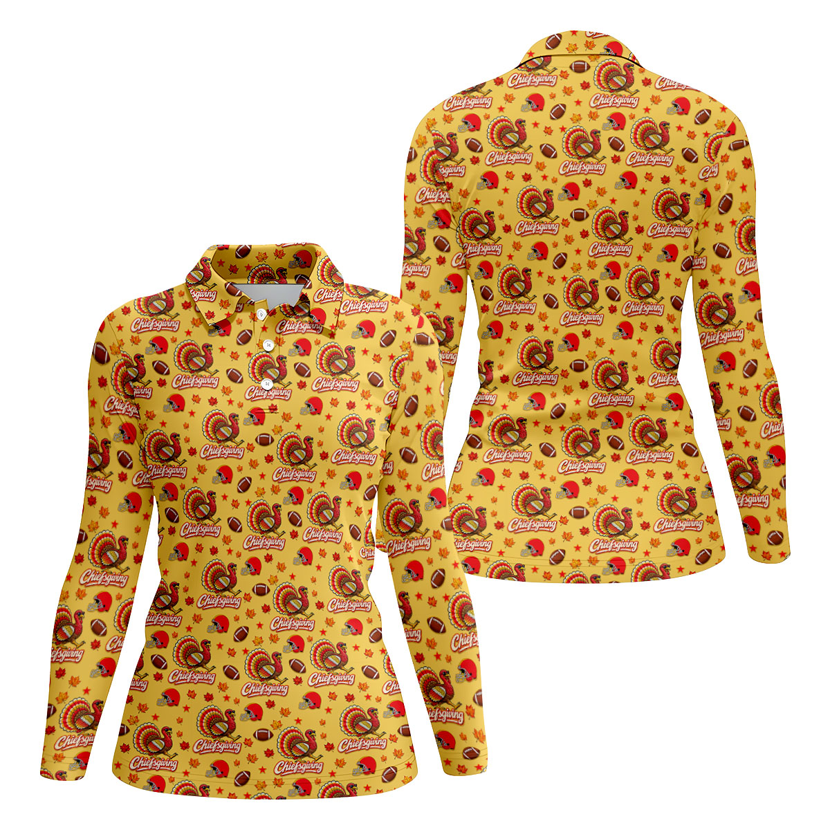Chiefsgiving Thanksgiving Golf Shirt, Golf Shirts For Women, Womens Golf Apparel