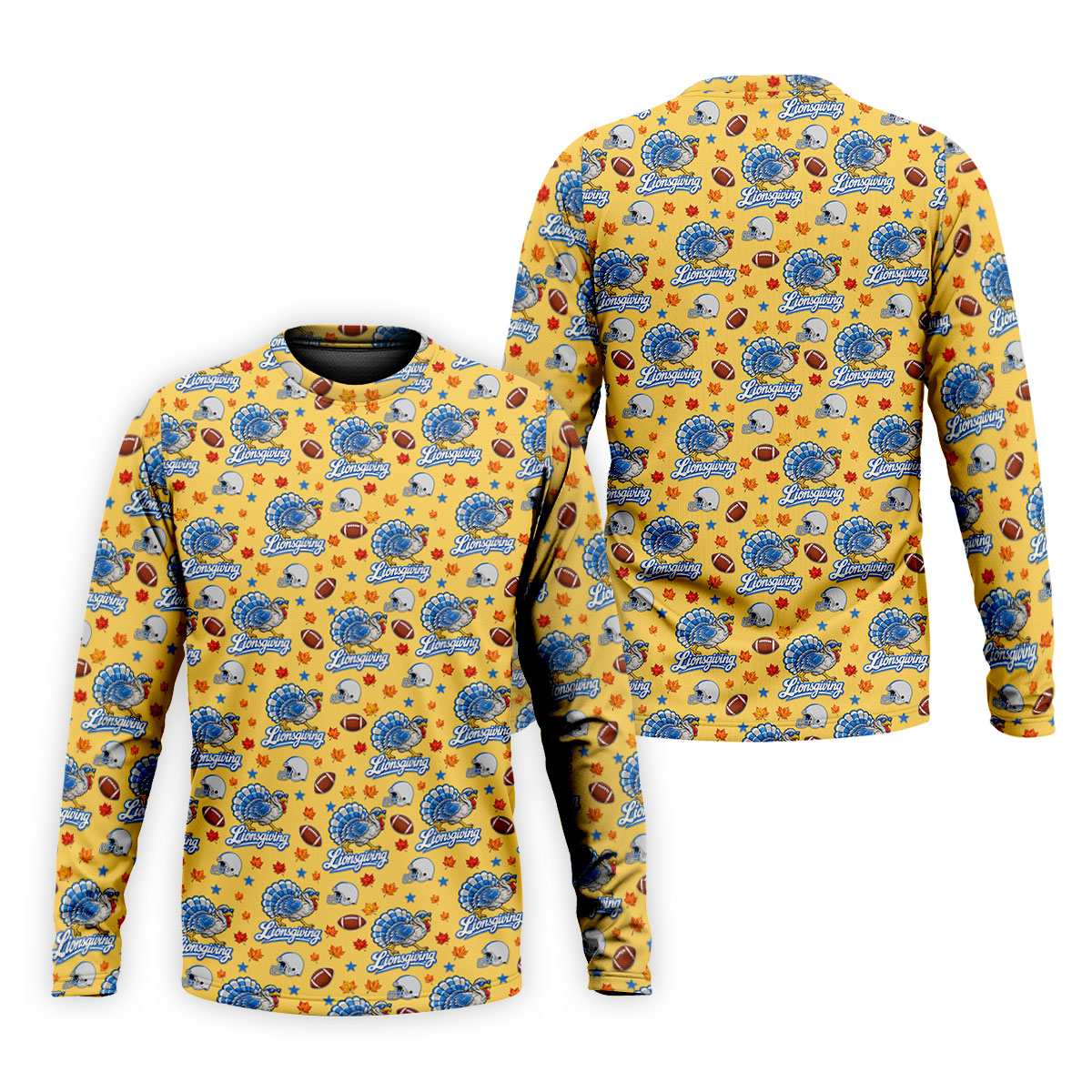 Lionsgiving Thanksgiving Golf Shirt, Golf Shirts For Men, Mens Holiday Golf Shirts