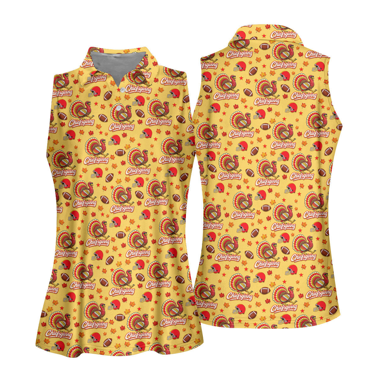 Chiefsgiving Thanksgiving Golf Shirt, Golf Shirts For Women, Womens Golf Apparel