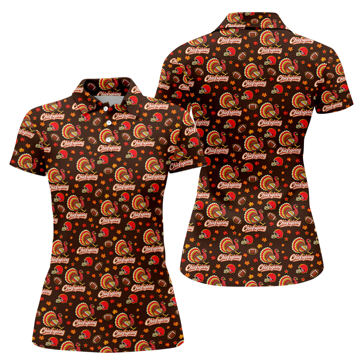 Chiefsgiving Thanksgiving Golf Shirt, Womens Golf Apparel, Golf Shirts For Women