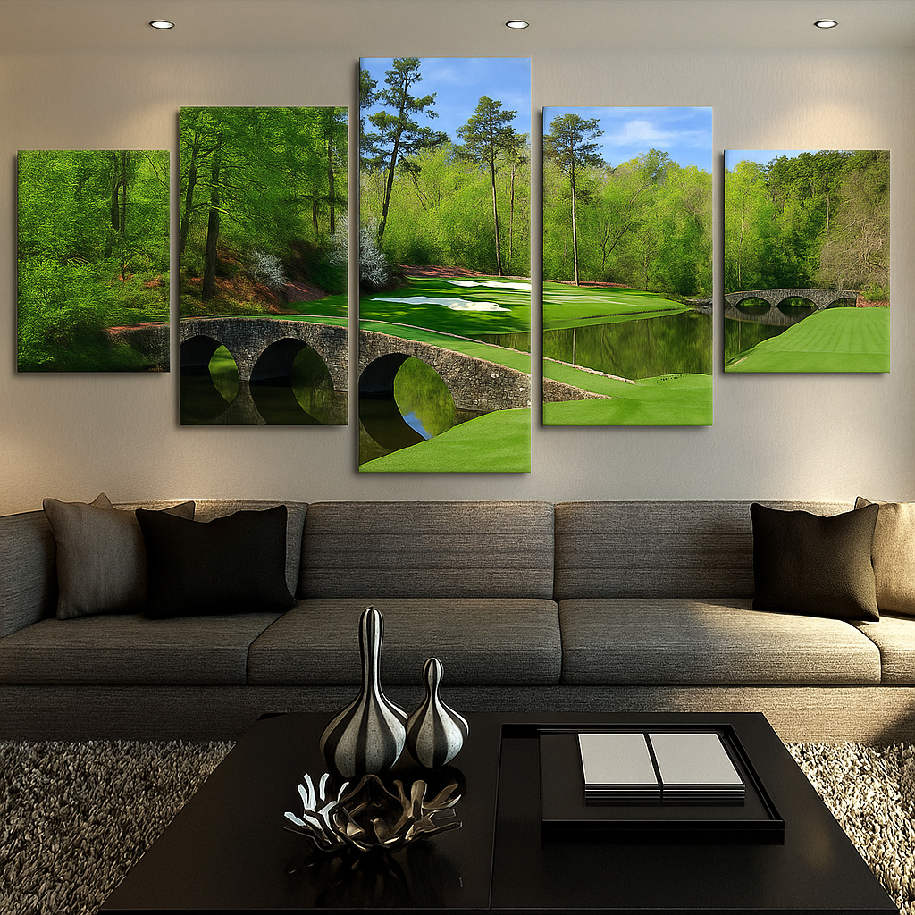Augusta Golf Course Canvas, Canvas Wall Art, Multi Canvas Wall Art, Golf Decor