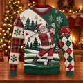 Patchwork Santa Golf Ugly Christmas Sweater - view 6