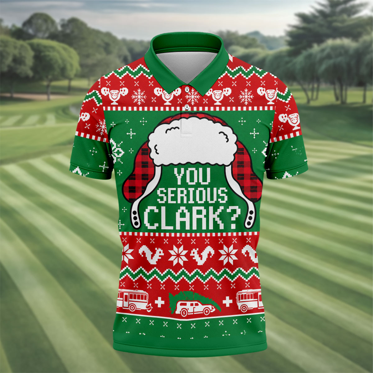 Christmas You Serious Clark Golf Shirt, Golf Shirts For Men, Funny Mens Golf Shirts