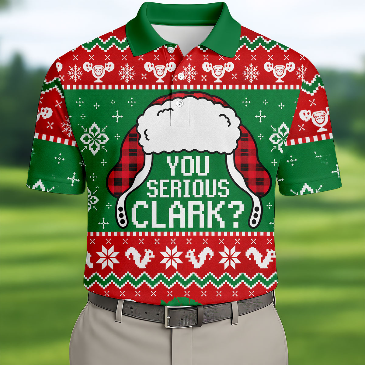 Christmas You Serious Clark Golf Shirt, Golf Shirts For Men, Funny Mens Golf Shirts