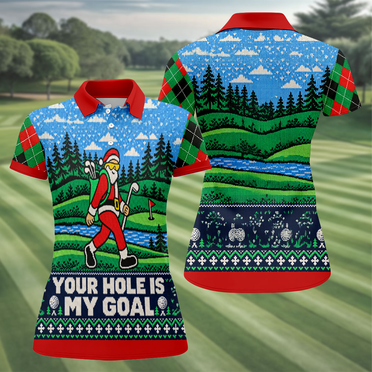 Christmas Your Hole Is My Goal Golf Shirt, Ladies Golf Shirts, Golf Shirts For Women