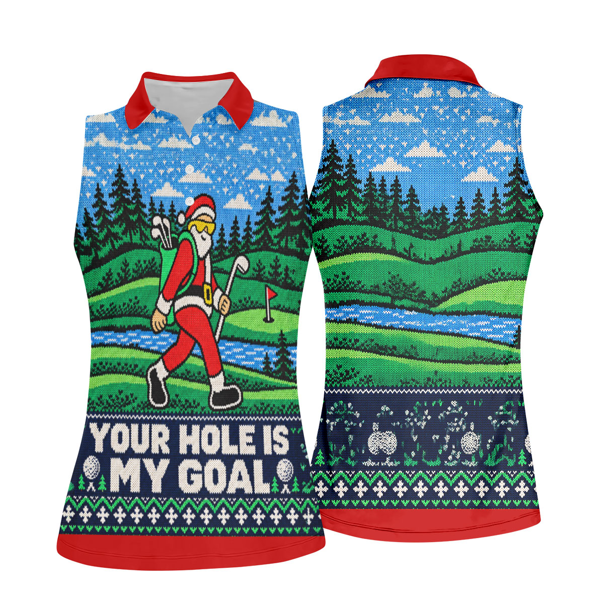Christmas Your Hole Is My Goal Golf Shirt, Ladies Golf Shirts, Golf Shirts For Women