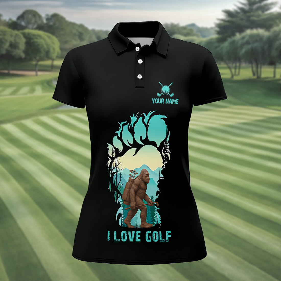 Not All Who Wander Are Lost Bigfoot Custom Golf Shirt, Golf Gifts For Women, Ladies Golf Shirts