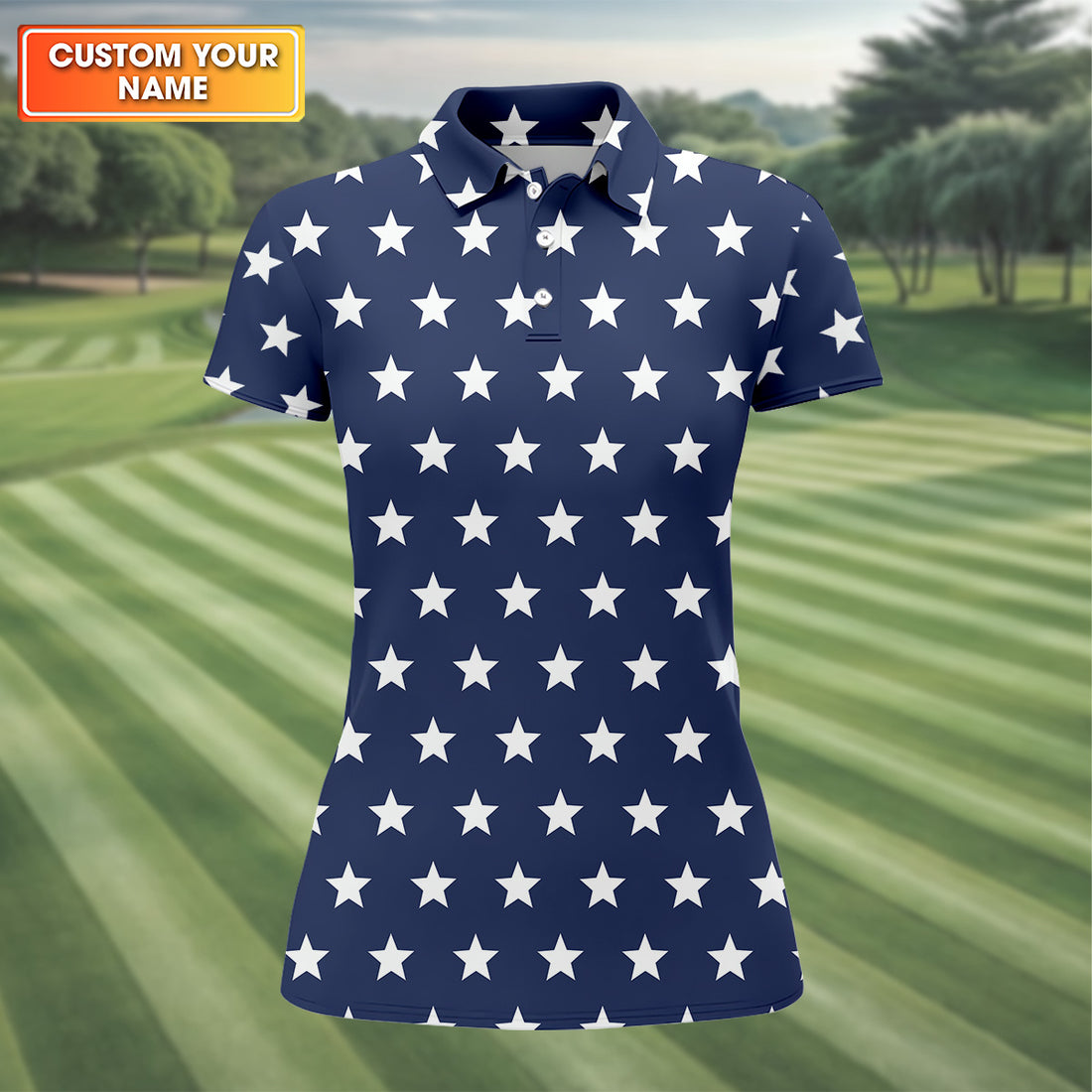 Star Spangled, Womens Sleeveless Polo, Women Golf Top, Gifts For Golf Lovers, Golfing Apparel