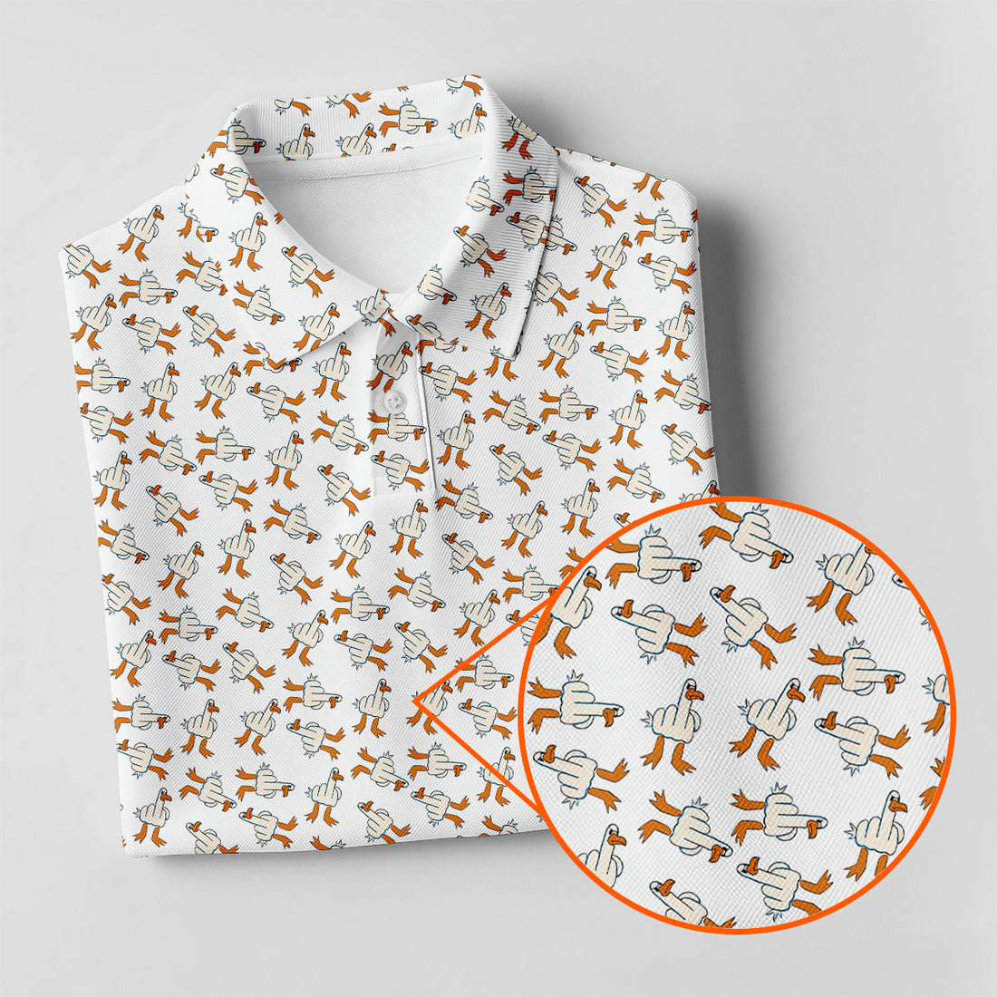 Middle Finger Duck Patterned Golf Polos, Funny Golf Shirts, Fun Women Golf Shirts, Ladies Golf Shirt
