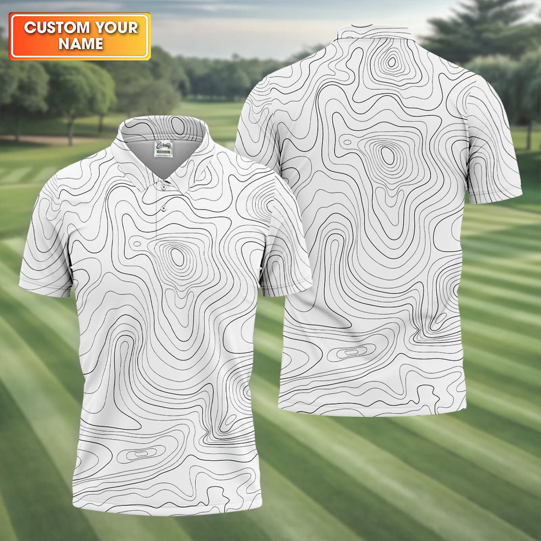 White Topo Mens Golf Polo Shirts, Mens White Polo, Golf Gift For Men, Golfing Apparel