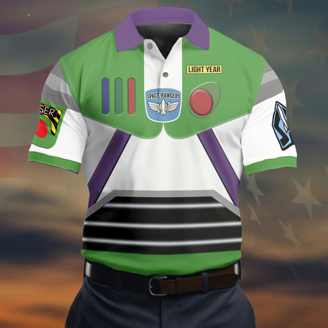 Sci Fi Space Ranger Costume Hawaiian Golf Shirt, Mens Golf Polo, Printed Golf Shirts