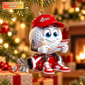 Custom Name Golf Scorecard Acrylic Ornament, Christmas Ornaments, Holiday Keepsake