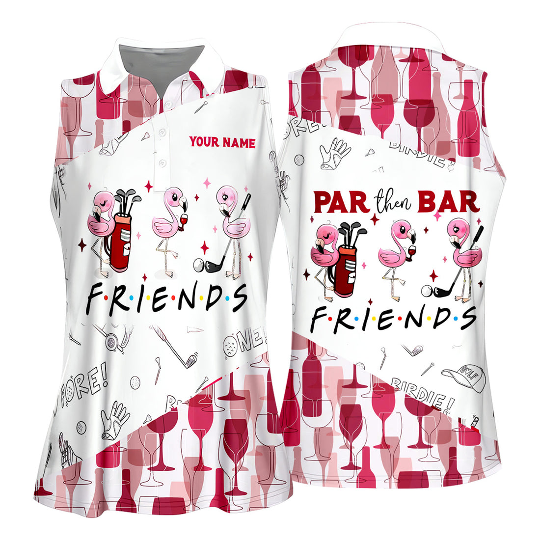 Par Then Bar Custom Funny Long Sleeve Polos Womens, Ladies Golf Polos