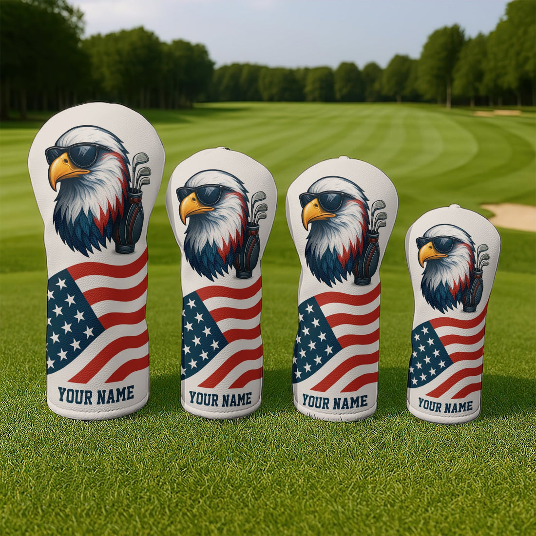 American Flag Golf Head Cover - Custom Golf Headcovers Gift