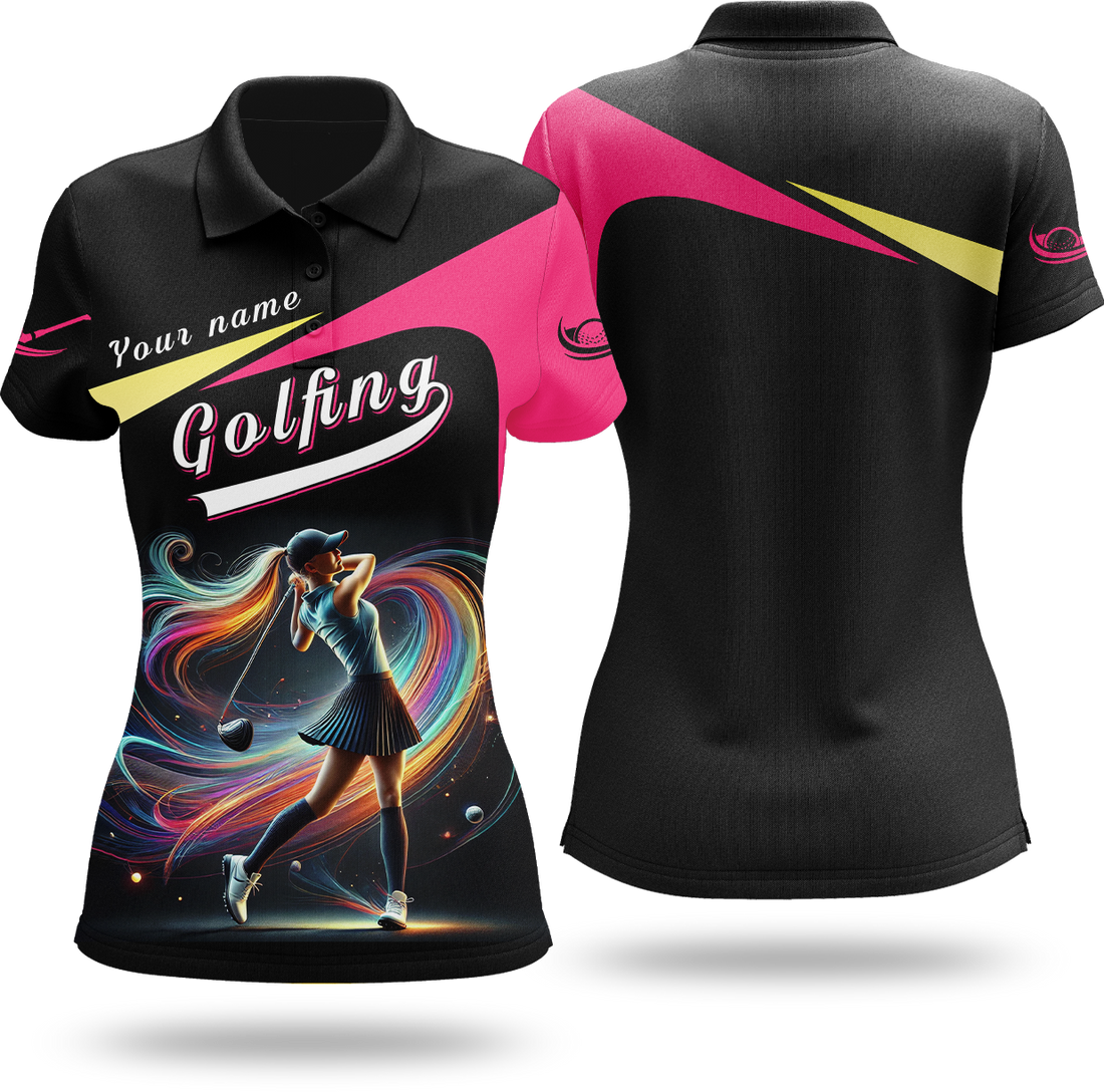 Colorful Swing Shirt, Golfing Custom Womens Golf Polo Shirt, Funny Golf Shirt, Gift For Golfers