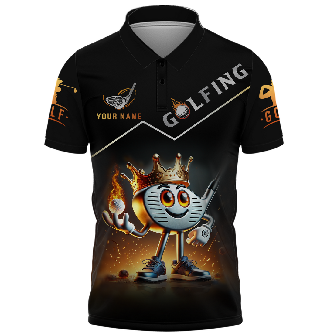 Custom Name Men's Golf Polo Shirt, Golfing Apparel, Golf Gift For Men