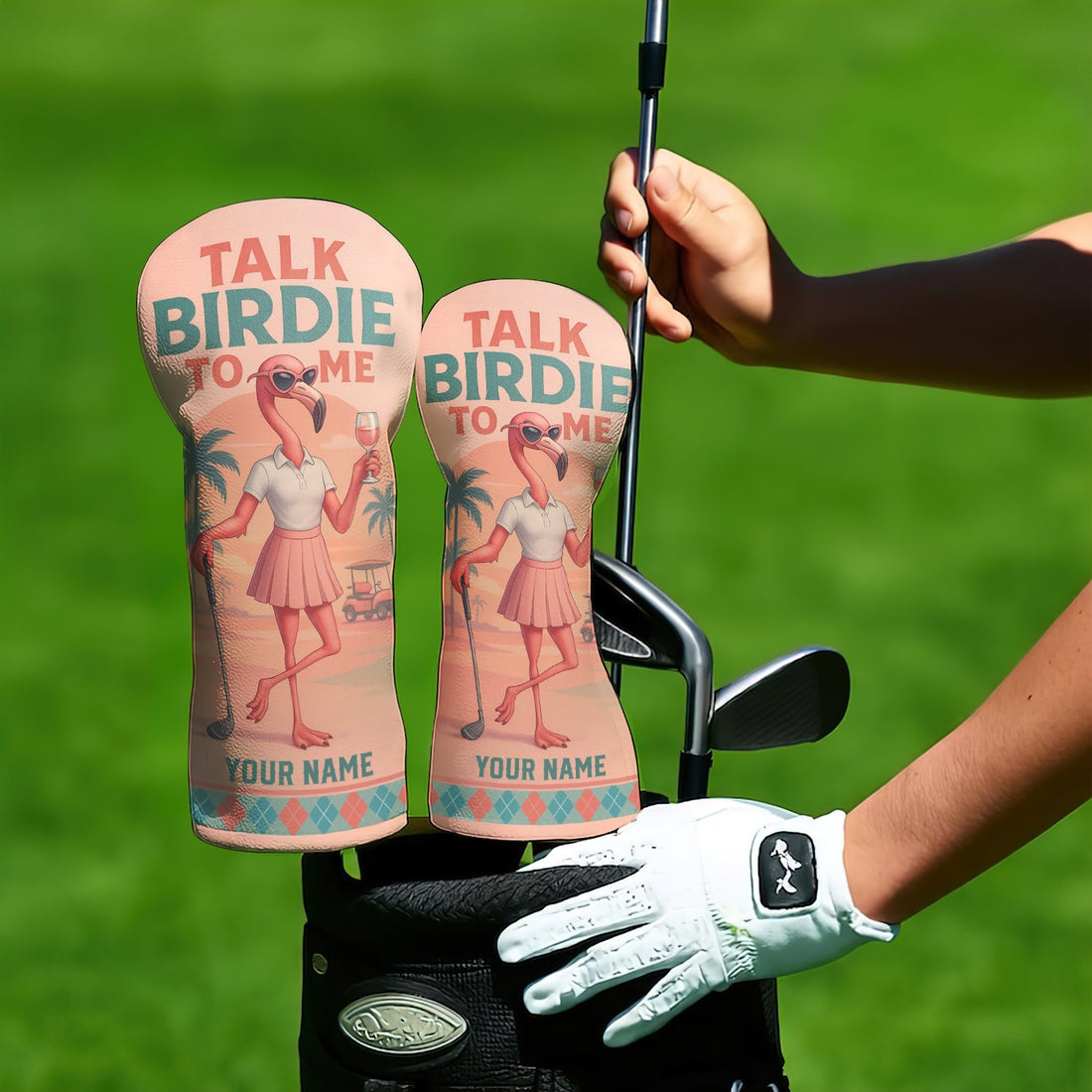 Personalized Flamingo Golf Head Cover - Golf Gift For Golfers