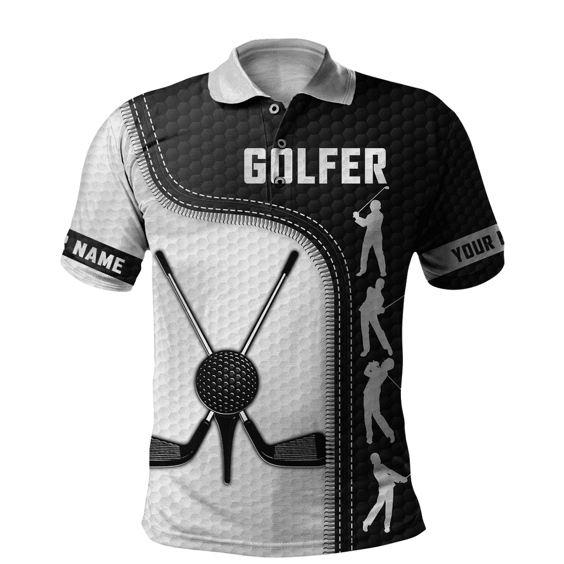 Golf Swing Personalize Name Golf Polo Shirt, Golf Apparel, Golf Gift For Men