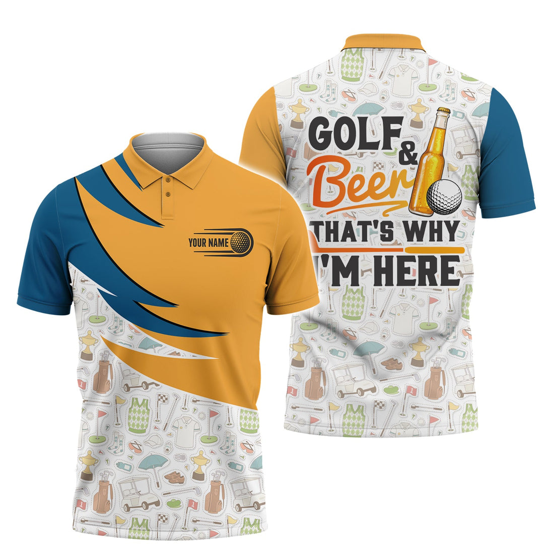 Golf And Beer Thatâ€™s Why Iâ€™m Here, Golfing Apparel, Golf Clothing, Mens Golf Gift