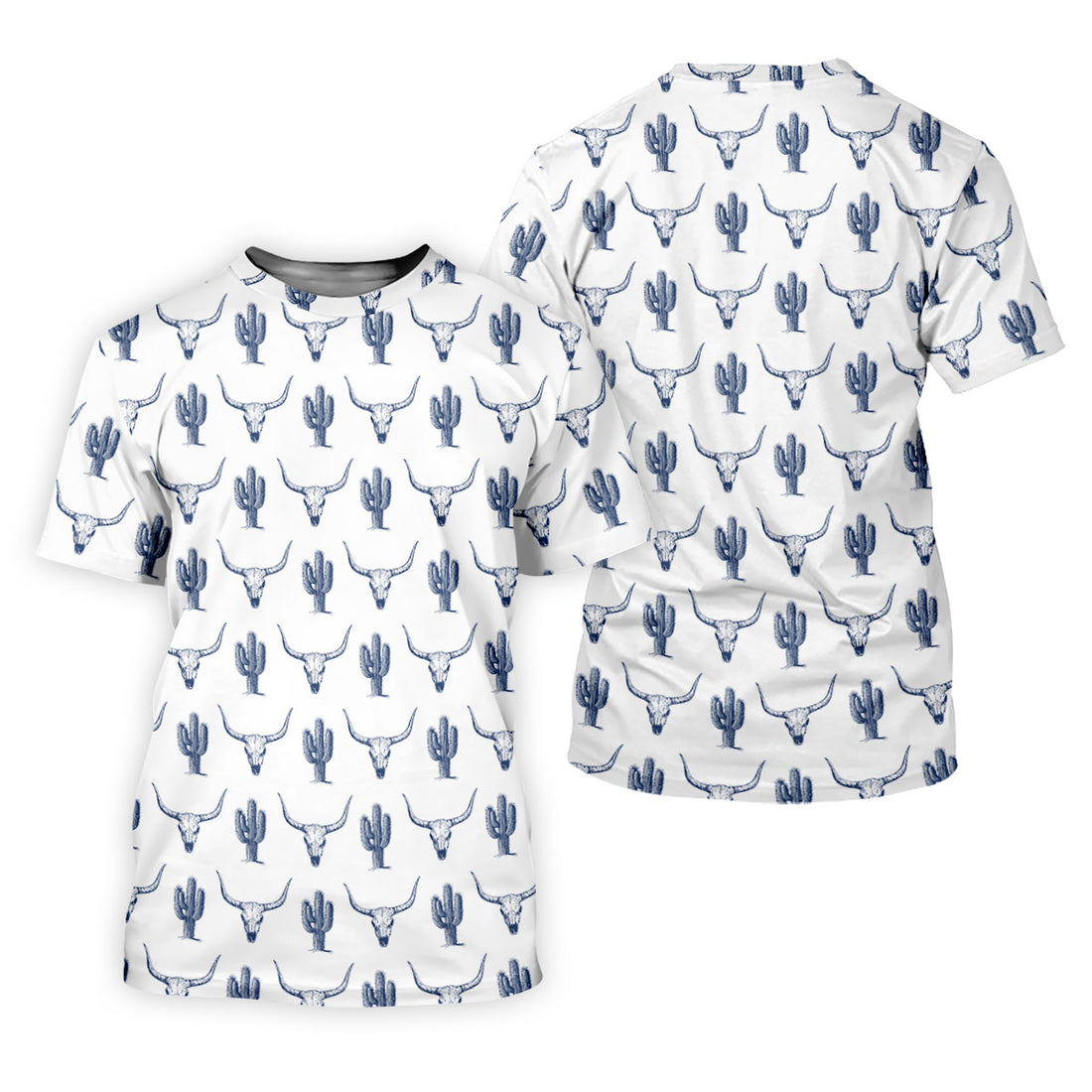 Western Longhorn And Cactus Pattern Golf Shirt, Women's Golf Shirt, Hawaiian Golf Shirt, Golf Polo For Women