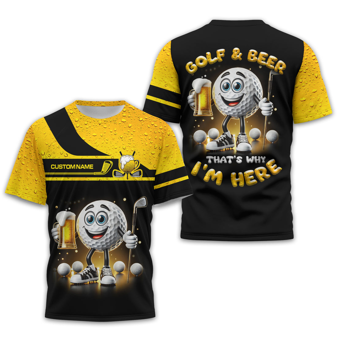 Golf And Beer Personalized Golf Polo Shirt, Golf Shirt, Gift For Golfers