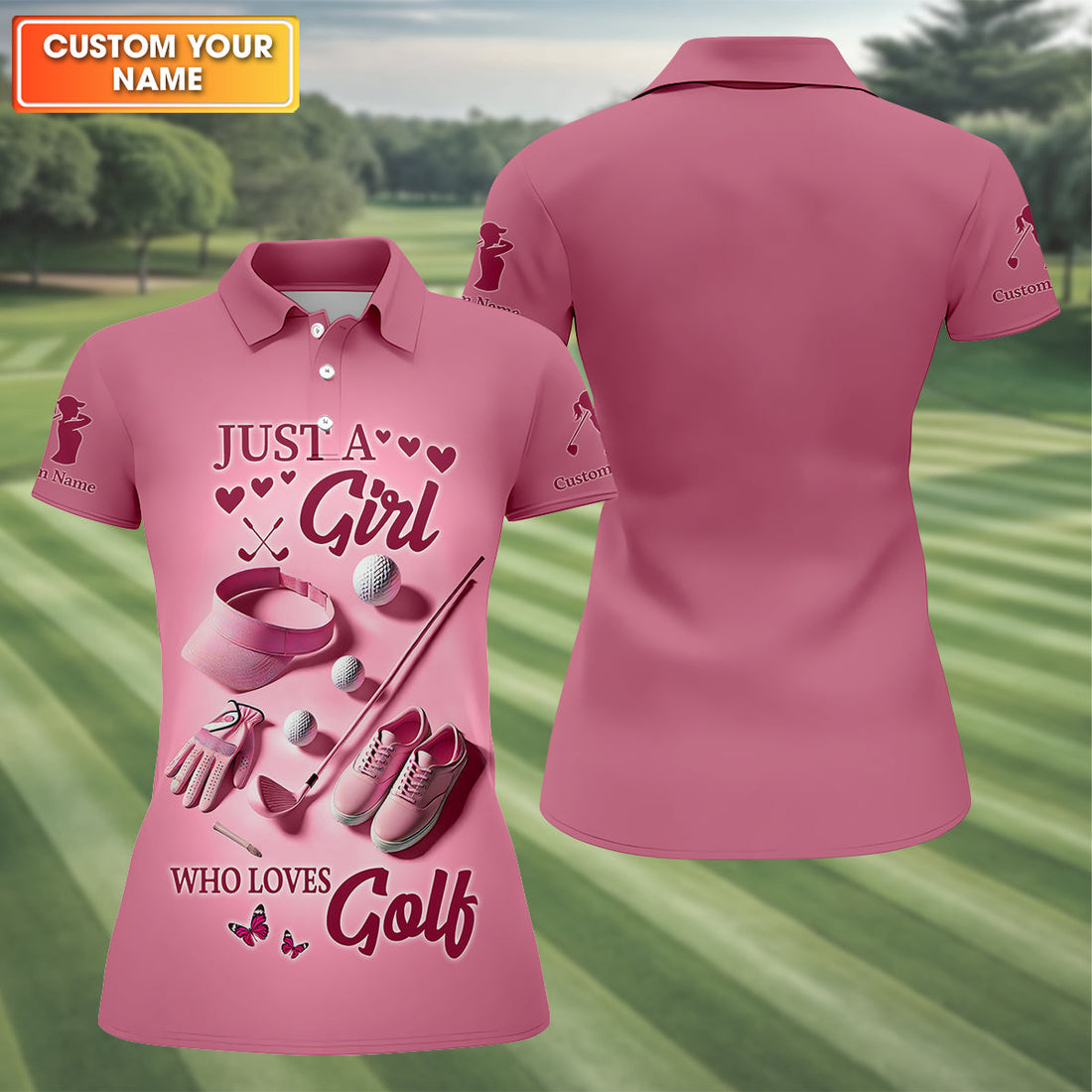 Just A Girl Who Loves Golf Womens Golf Polo Shirt, Womens Golf Gifts