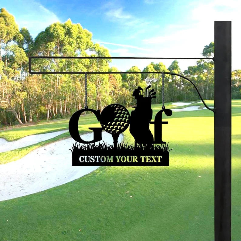 Custom Golf Club Name Metal Sign, Metal Name Sign, Metal Wall Art