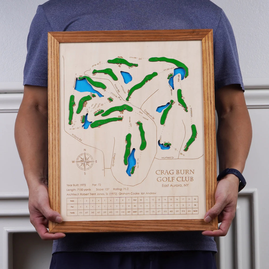 Personalized Any Golf Course Map, Golf Wall Art, Golf Wood Sign, Gifts For Golfers
