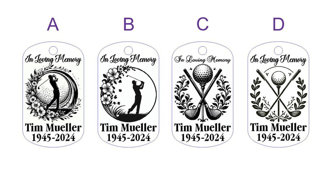 In Loving Memory Golf Keychain, Custom Metal Keyring, Sympathy Gift, Memorial Keychain